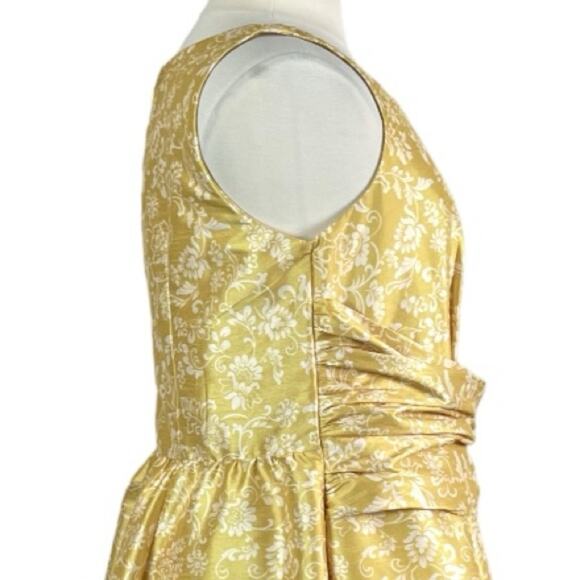 eShakti Women’s Plus Dress Fit Flare Ruched Waist Yellow Floral Size 14/16 - Picture 7 of 12